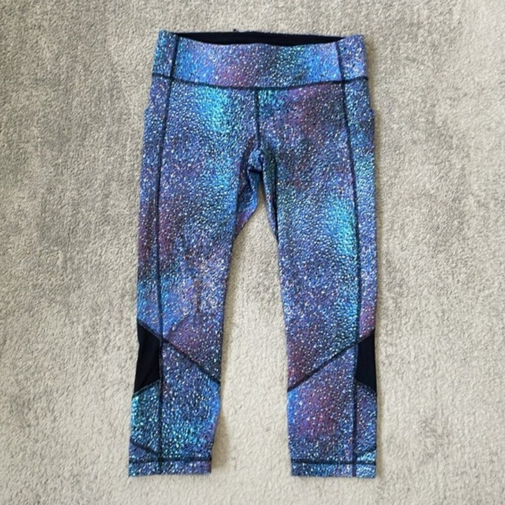 EC Lululemon Inspire Crop II - Crystalline Multi / Black - Size 8